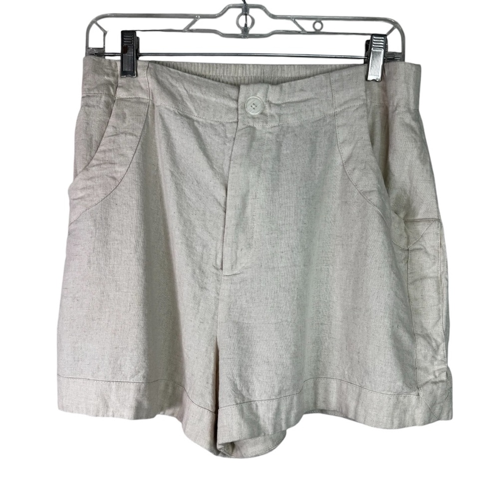 House of Harlow 1960 Beige Linen Blend Shorts - Size Large